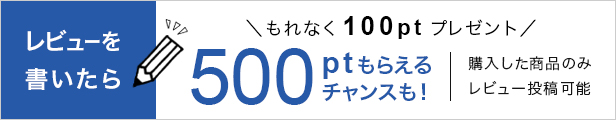 毎月開催！レビュー投稿で毎月3名様に500ポイントプレゼント！