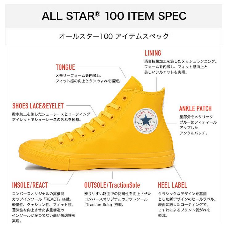 【在庫限り！特別価格！】CONVERSE ALL STAR 100 WR SL HIコンバース オールスター 100 WR SL HI レディース  スニーカー 新作 ハイカット レインアイテム 防水 散歩