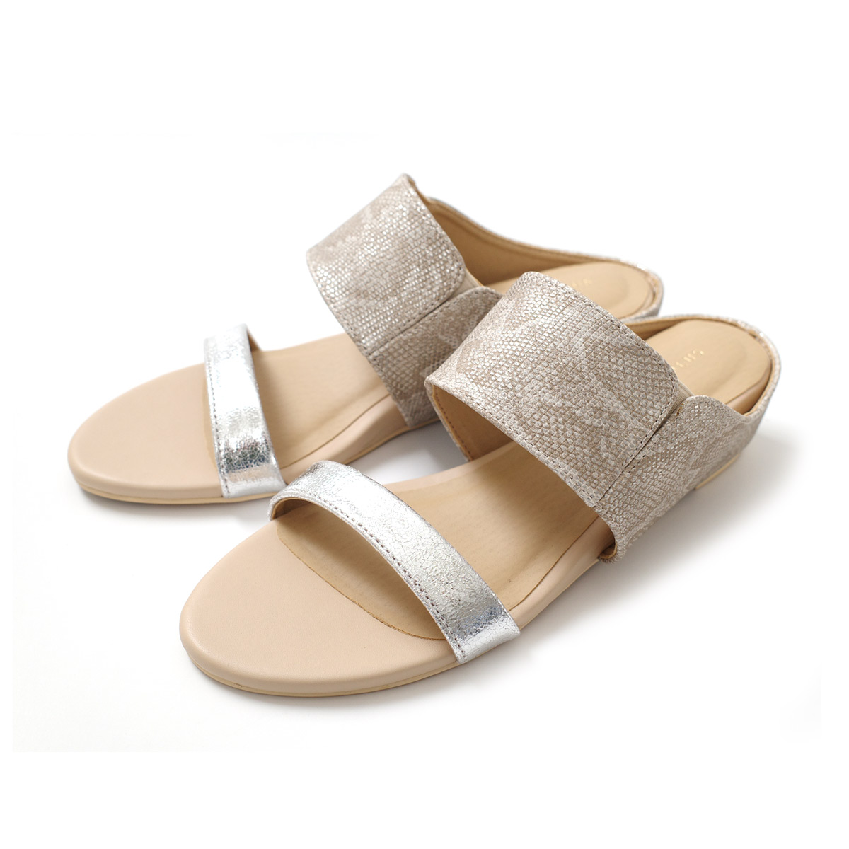 ベージュ(PU)×ゴールド