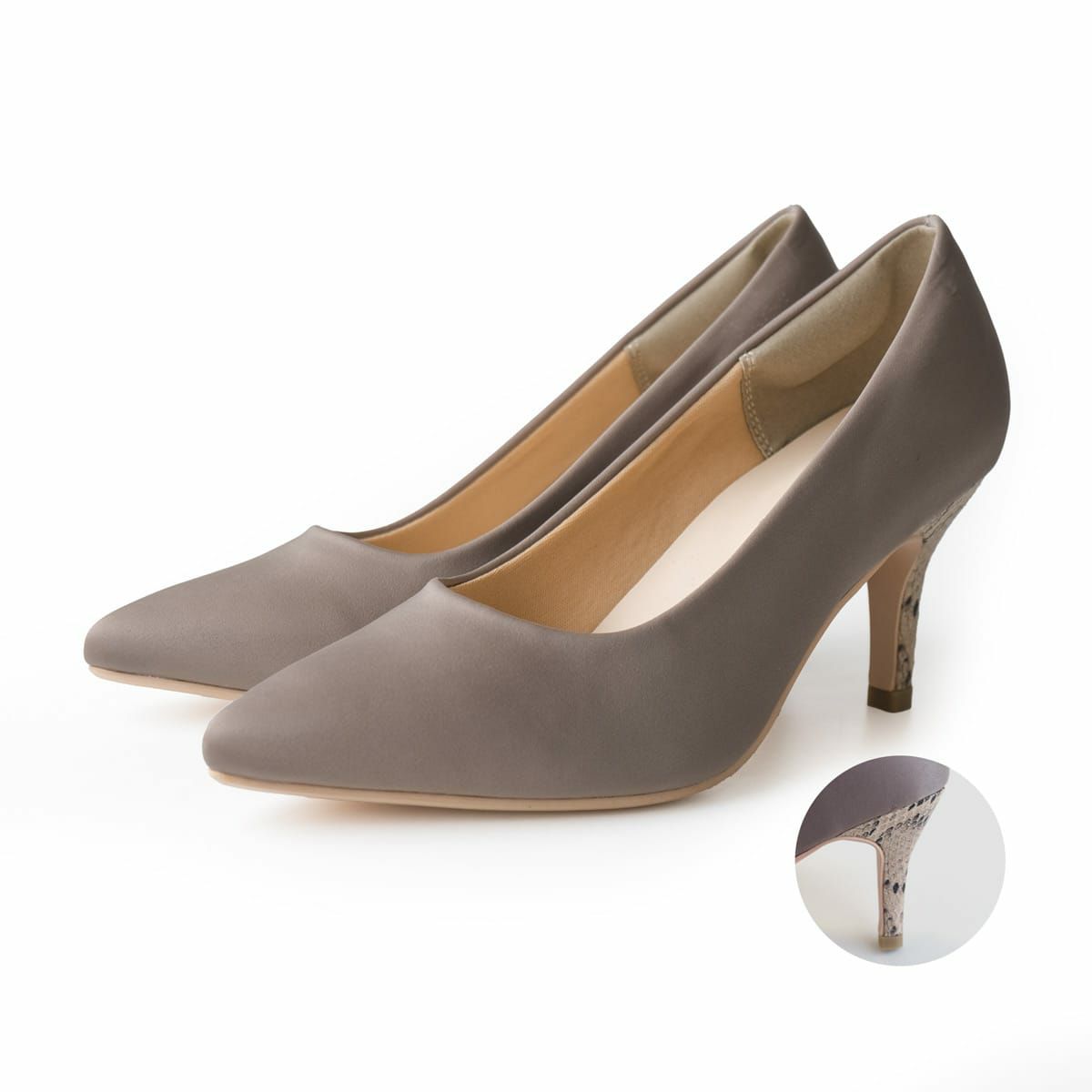 グレー(サテン)/パイソン