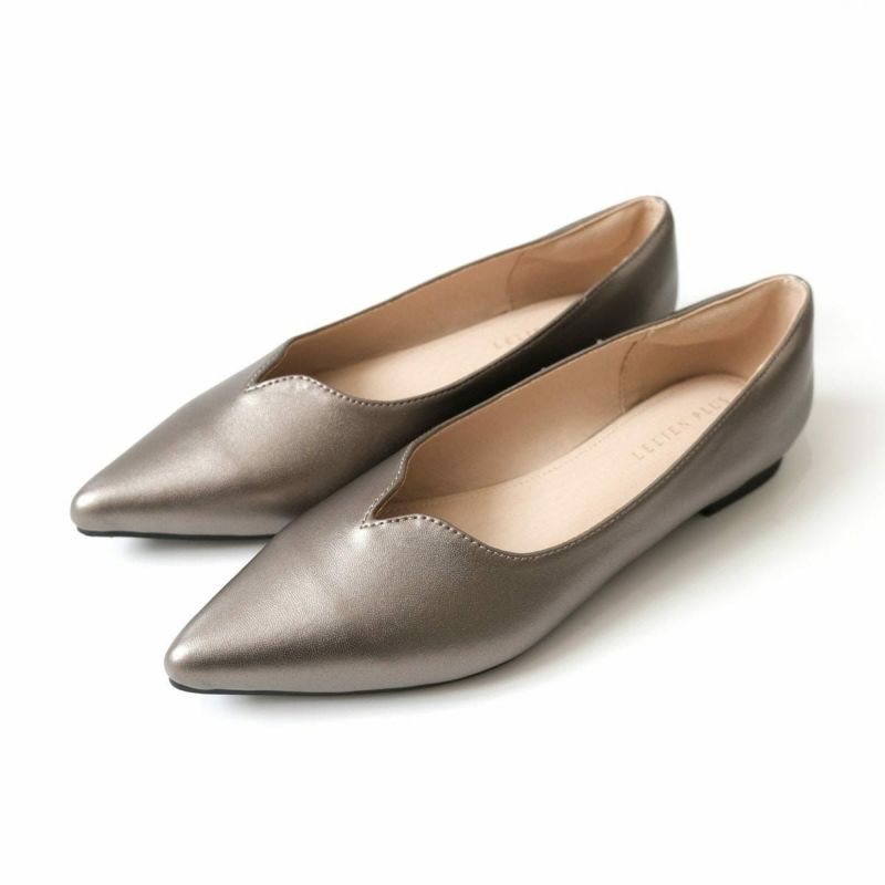 美品♡レザー調パンプス セパレートパンプス 5E 本革 レザー レディース 幅広 甲高 痛く