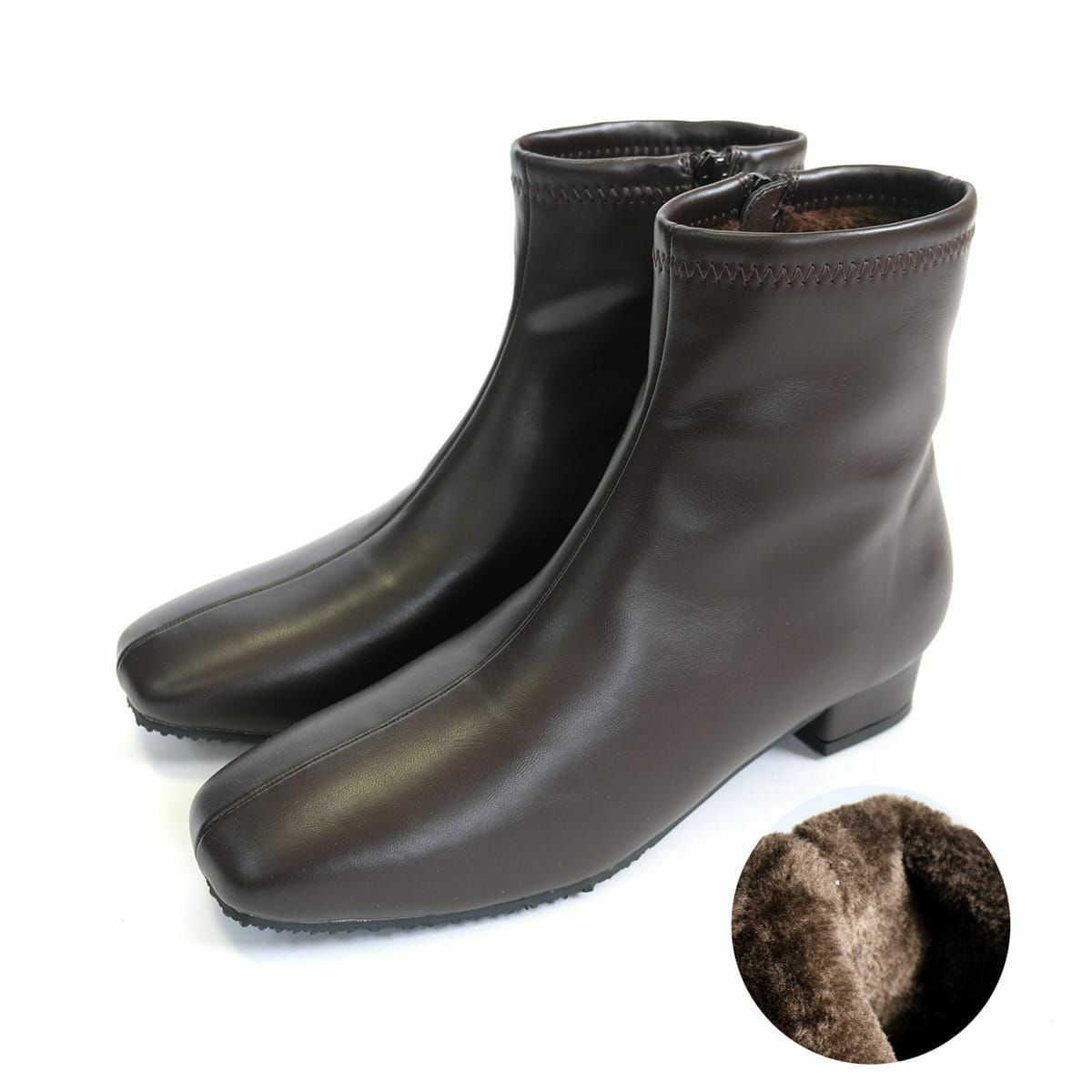 ダークブラウン(スムース)裏起毛