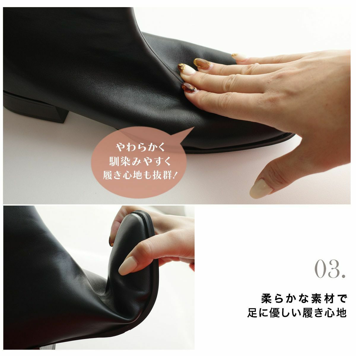 期間限定SALE】サイドジップスクエアトゥロングブーツ レディース