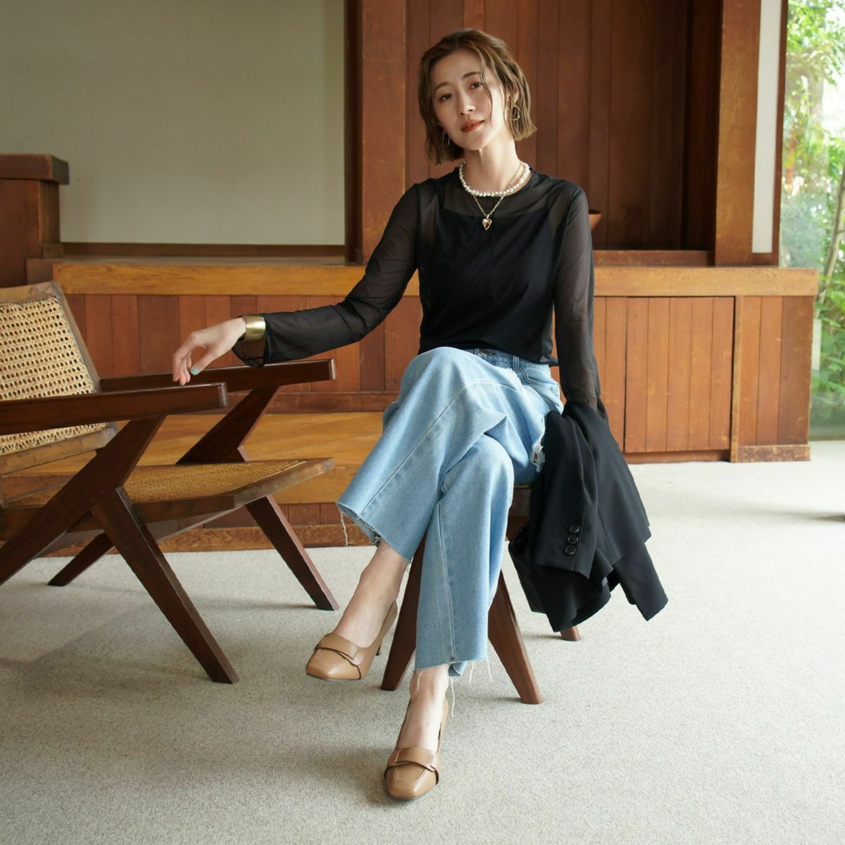 スクエアトゥプレートヒールパンプス レディース | 《公式》レディース