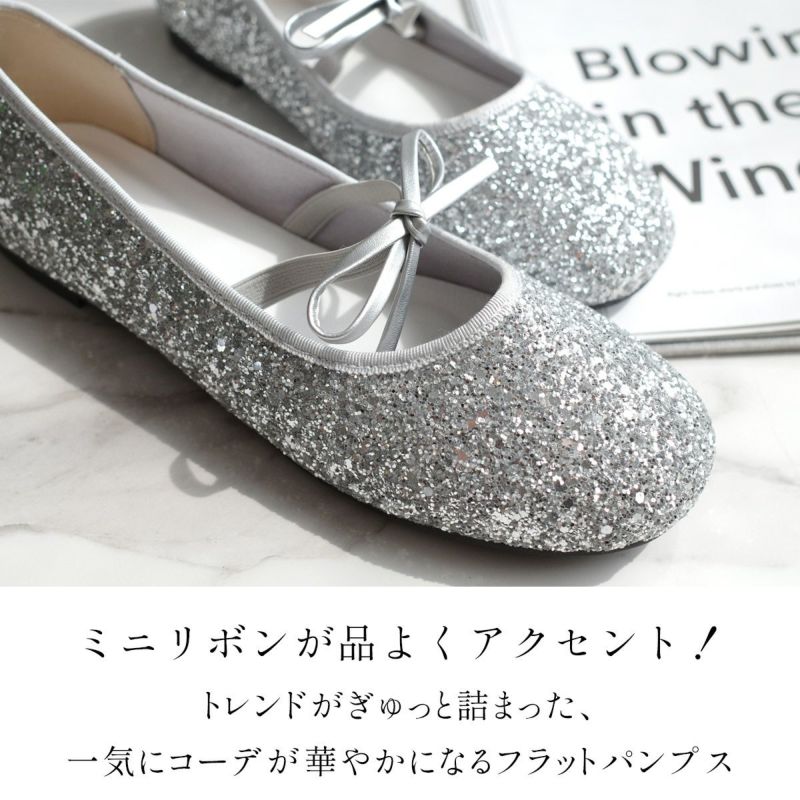 新品未使用injured angel スクエアトゥグリッターバレエシューズ23/ 新品未使用injured angel スクエアトゥグリッターバレエシューズ